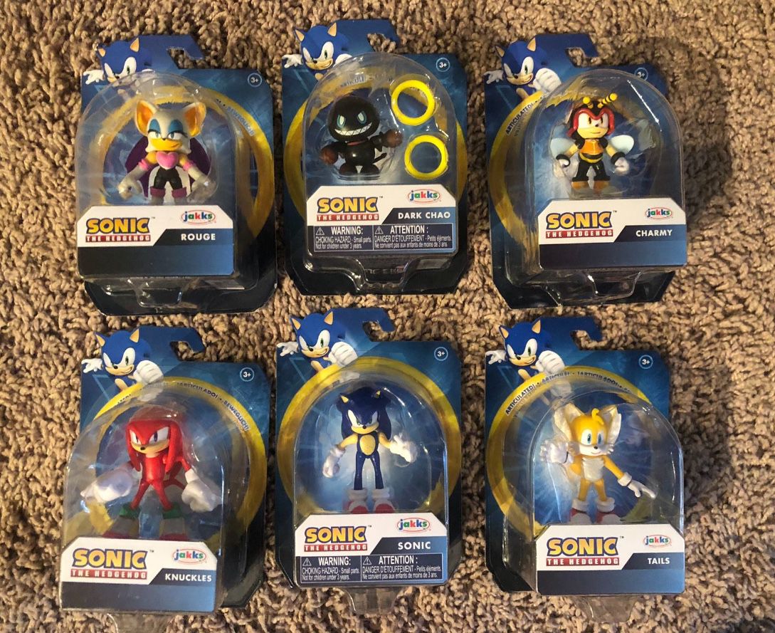 Jakks Figures Charms Sonic Tails Knuckles Rogue And Dark Chao