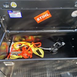 75 Gal Fuel Tank, Tool Box, And Pump. 