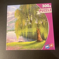 Secret Paradise Weeping Willow Lake Swing 300 Piece Puzzle Sure Lox NEW