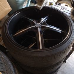24" U2 Rims & Tires (5 Total)