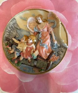 Vintage Guardian Angel with Children 3D plate