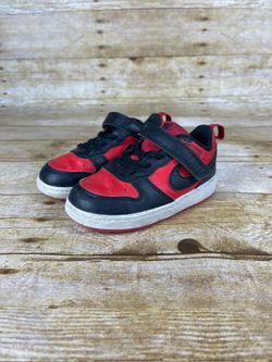 Nike Court Burroughs Toddler Boys Size 8C Red And Black Shoes DV5458-600