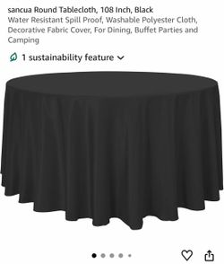 2 Round Tablecloth 108 Inch Black