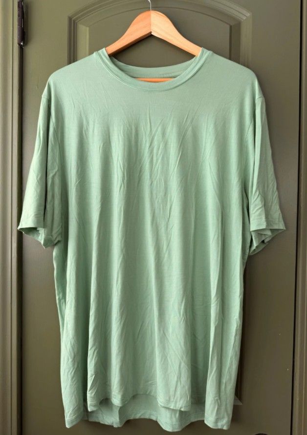 XL Men Lake Short Sleeve Bamboo Soft Relaxed Sleep Pajama Tee Shirt Sage Green