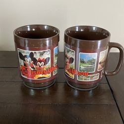 Vintage Walt Disney World Thermo-Serve D-Handle Mugs