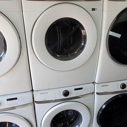 New Samsung Large Capacity Front Load Washer And Stackable Gas Dryer Set 
