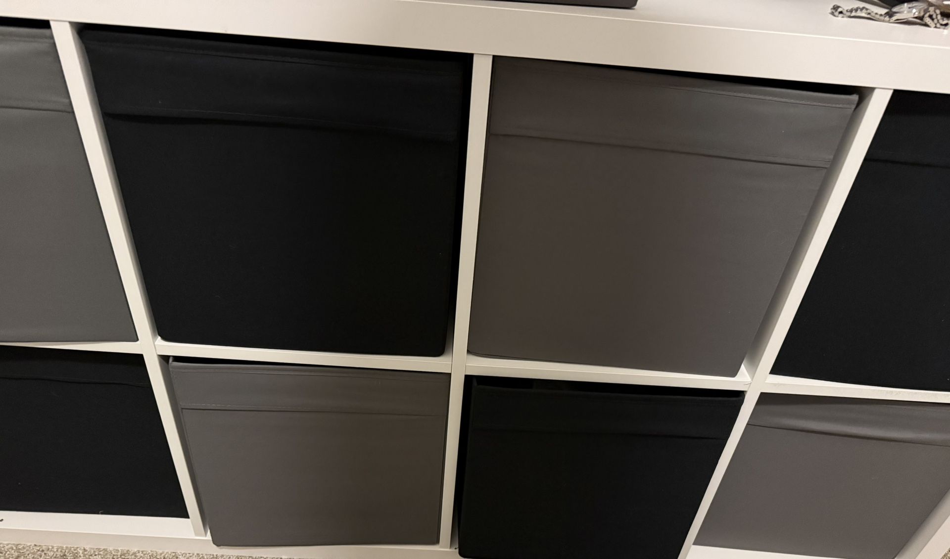 IKEA Dresser, Cubby, Organizing EKET Storage combination with legs, dark gray/wood, 55 1/8x13 3/4x31 1/2