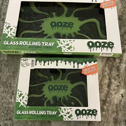 Glass Rolling Trays Set Of 2 (large/small)