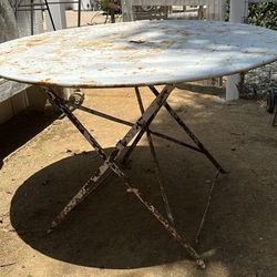 Vintage French Iron Folding Table 