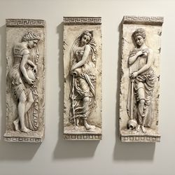 Set of 3 Greek Style Wall Plaques