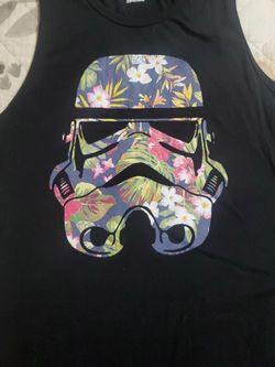 Star Wars Stormtrooper Floral Head Tank Top Large