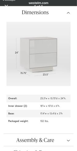 West Elm 2-Drawer Nightstand