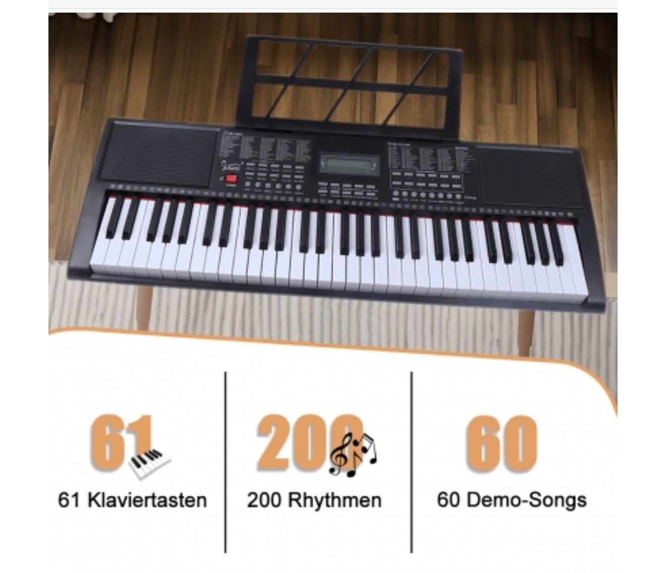 Glarry GEP-108 61-Key Portable Keyboard