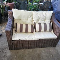 Wicker Style Patio Love Seat