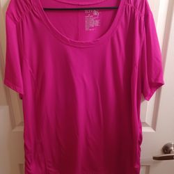 2XL Hot Pink Short Sleeved Top 