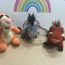 DISNEY TIGGER EEYORE PUMBA -  6 1/2 INCH SOFT PLUSH $5.00 EACH -  Choose