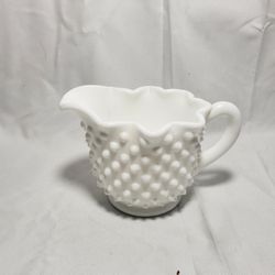 Fenton Milk Glass Hobnail creamer . Good condition and smoke free home.  Measures 3 3/4"  tall. 