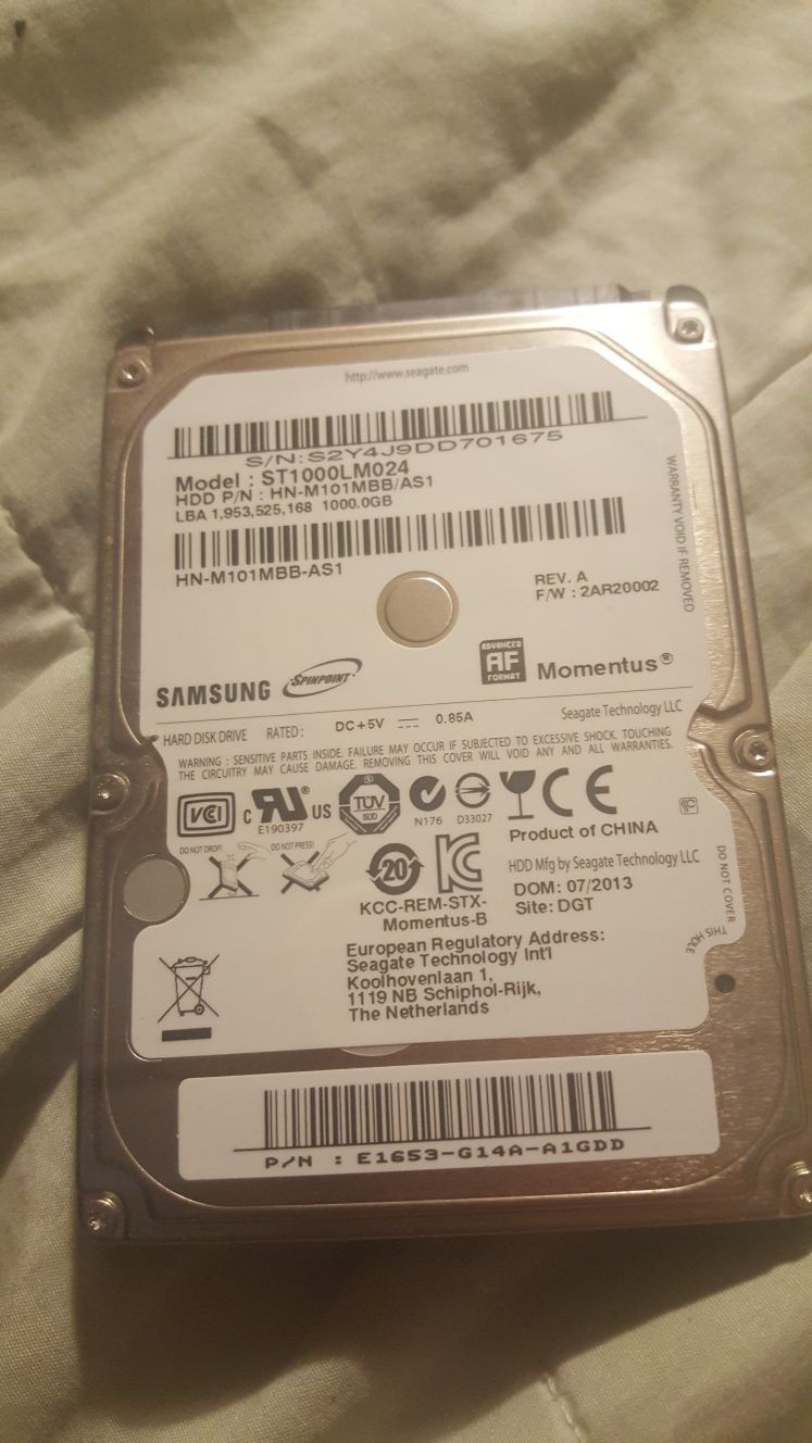 1tb samsung/Seagate 2.5 hdd for ps4 or laptop