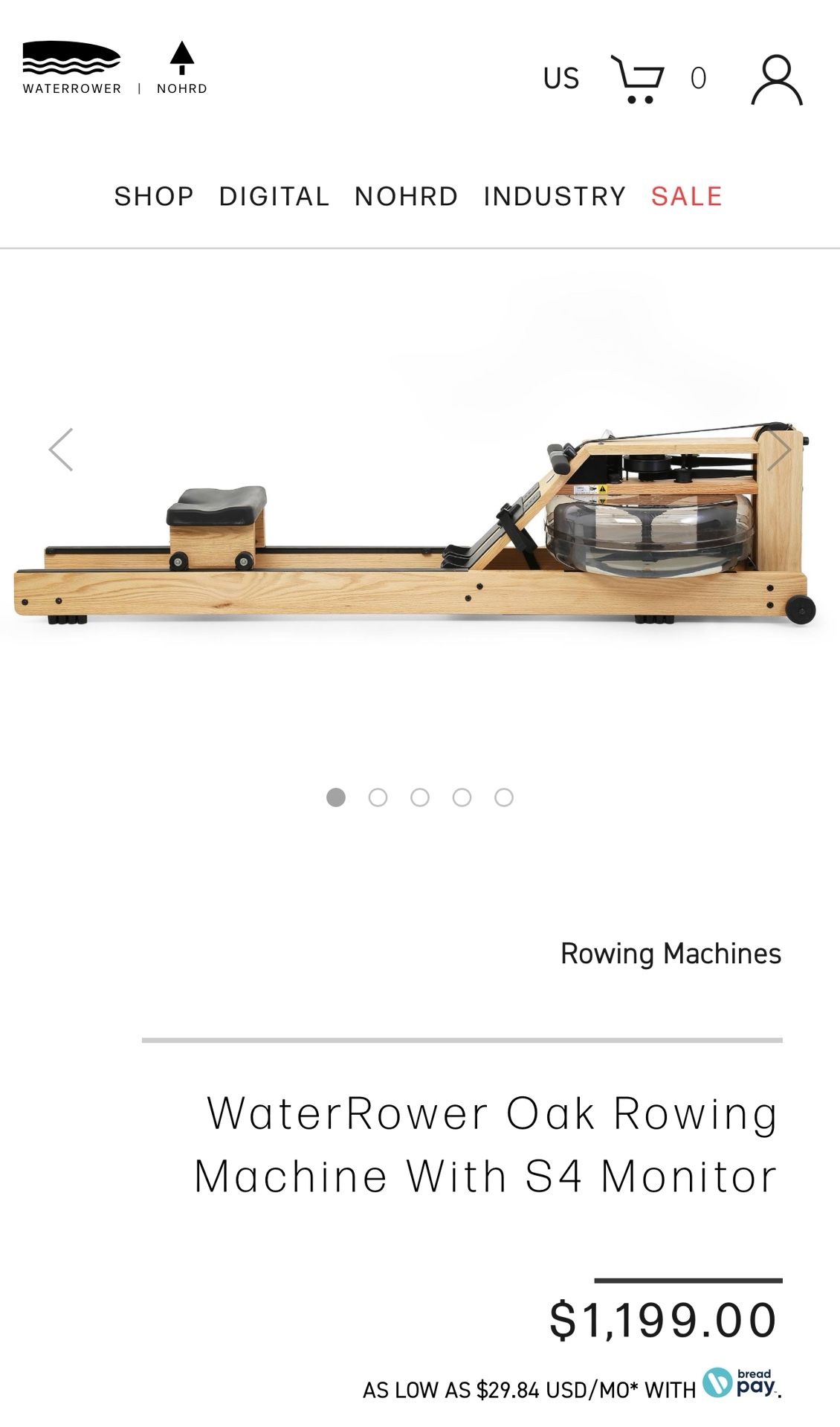 WaterRower Oak Rowing Machine