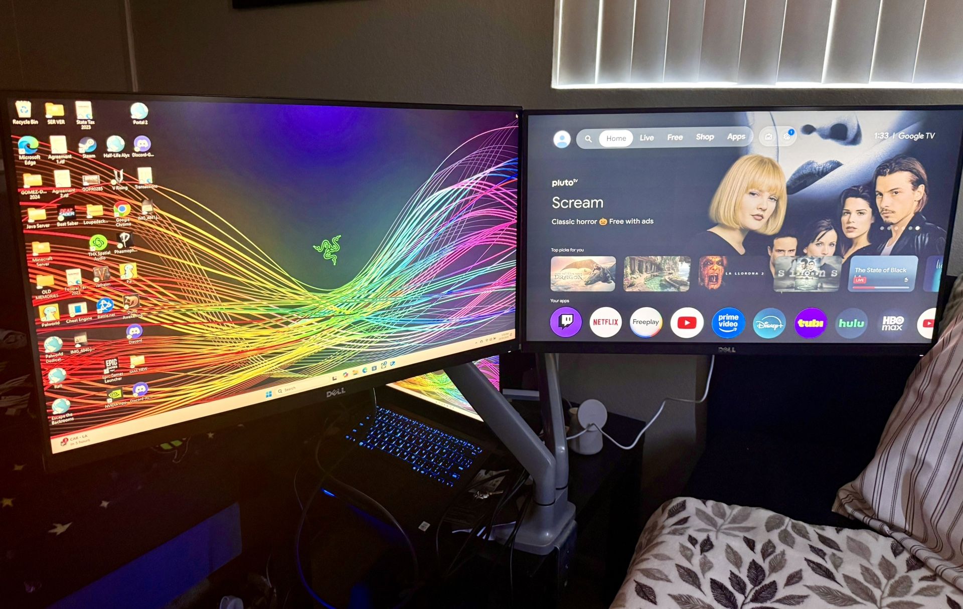 Dual 27” UHD DELL Monitors With Arms