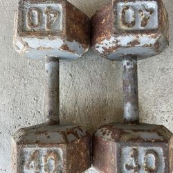 Pair Of 40lbs Dumbbells 