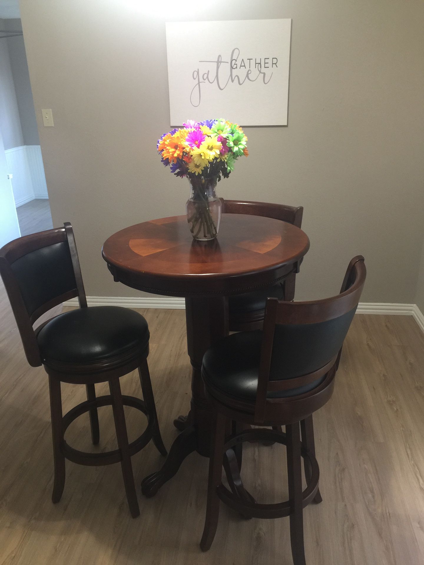Dining room table with 3 chairs $75