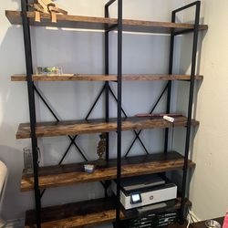 Industrial Bookshelf and Bookcase  5 Tier