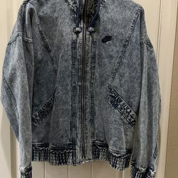 Vintage Nike Acid Wash, Denim, Jean Jacket, Size Large