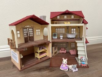 Calico Critter red roof country home doll house