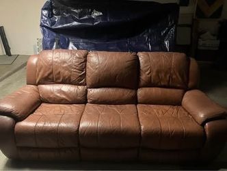 Leather coach recliner