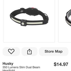 Husky 350 Lumens Slim Dual Beam Headlight