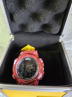 Invicta Digital Chrono Watch Red Translucent