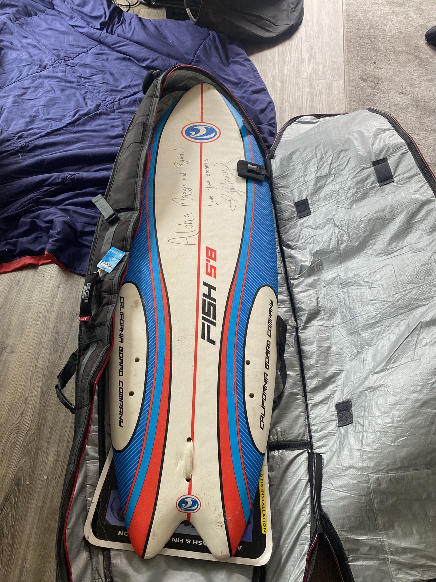 Surfboard And Bag
