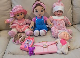 Large Toy Bundle: Ms. Rachel Doll, Disney Minnie Phone & Baby Dolls