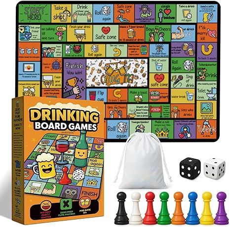 Brand New Funny 21+ Party Board Game with Rubber Mat for 2-8 Players