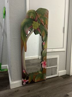 Vintage hand carved mirror