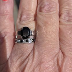 Black Stone Wedding Set.... Size 5