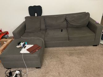 Living Spaces Charcoal Gray Sectional Sofa - CASH ONLY
