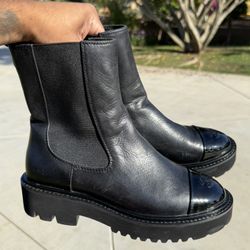 Chanel Leather Boots Size 40 Or 9 