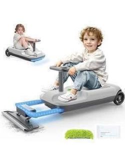 Sale! New 2 in 1 Electric Mop On-the-Go Kart Sweeper Floor Cleaner Cart, Kids Ages 3 and up