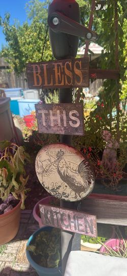 Metal hanging kitchen sign