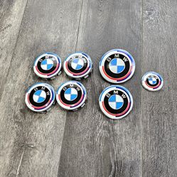 BMW Emblem 50 anniversary for Hood trunk steering wheel rims complete set