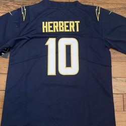 Navy white and gold Justin Herbert Los Angeles chargers jersey