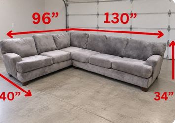 Large gray L-shaped sectional couch local delivery 🚚 💨