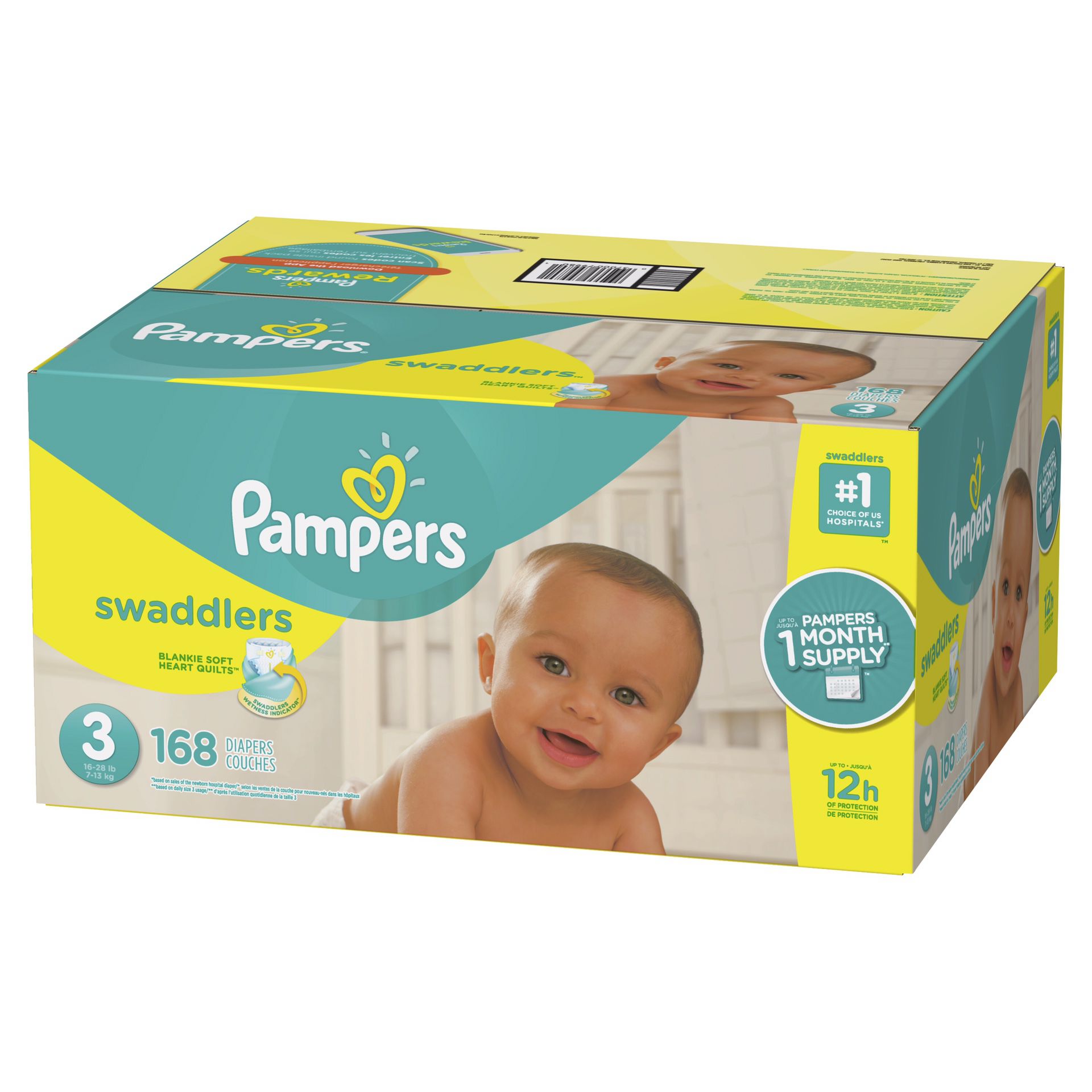 Pampers swaddlers size 3 168 ct