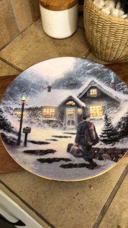 Winter Cottage Scene Decorative Collector Plate