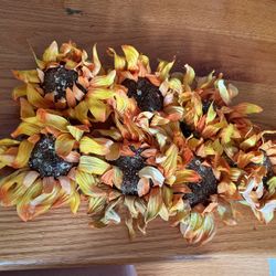 Seven  Large  Glittery  Silk  Sunflowers 