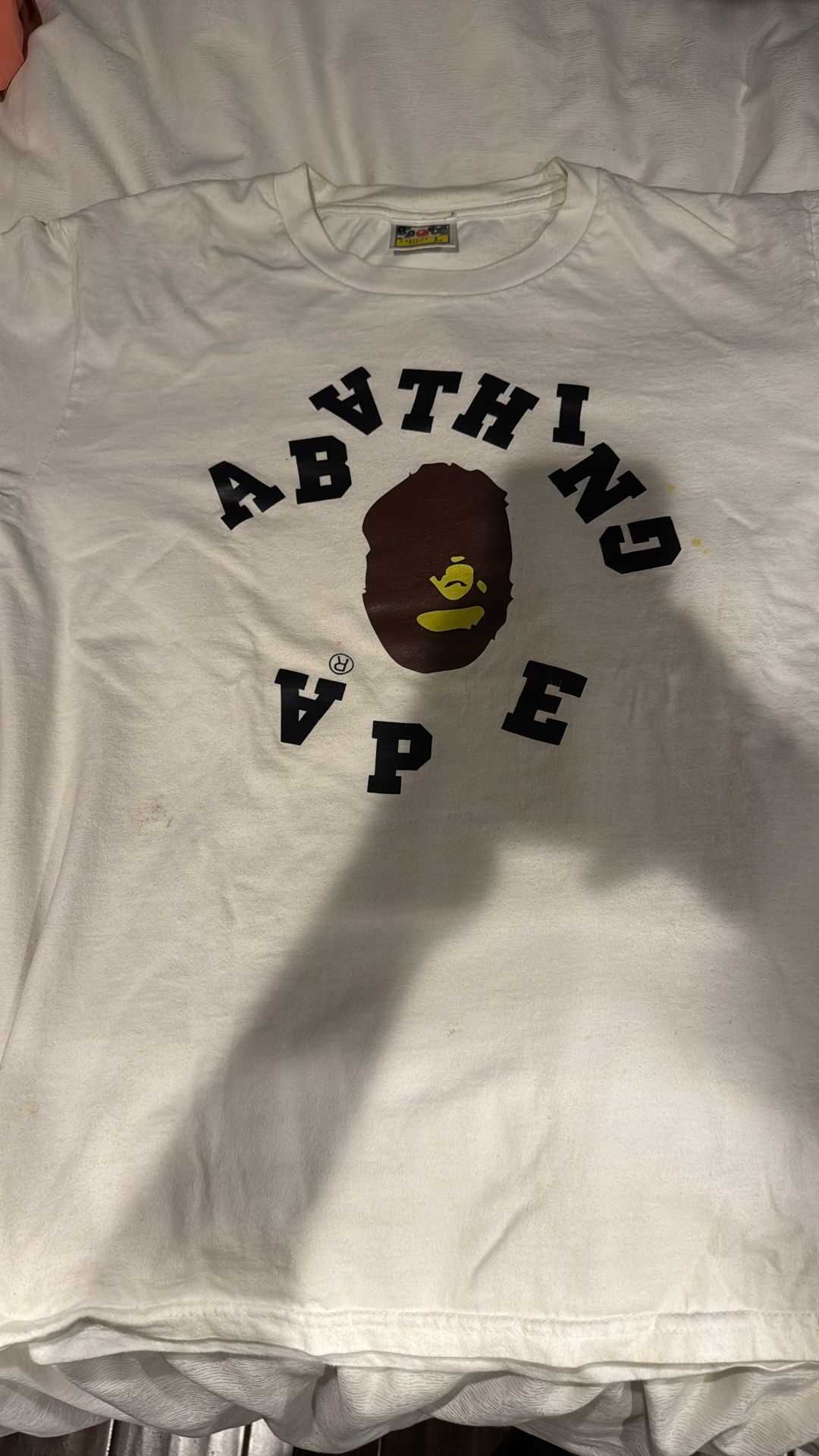Bathing Ape College White Tee,All Products : American Fashion Style Bags On Sale
