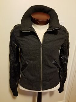 AMBIANCE FOREVER 21 Ladies Wool/Leather bomber Size L