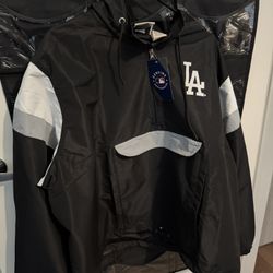 Los Angeles Dodgers Profile Women's Plus Size Hoodie Quarter-Zip Pullover - Black
